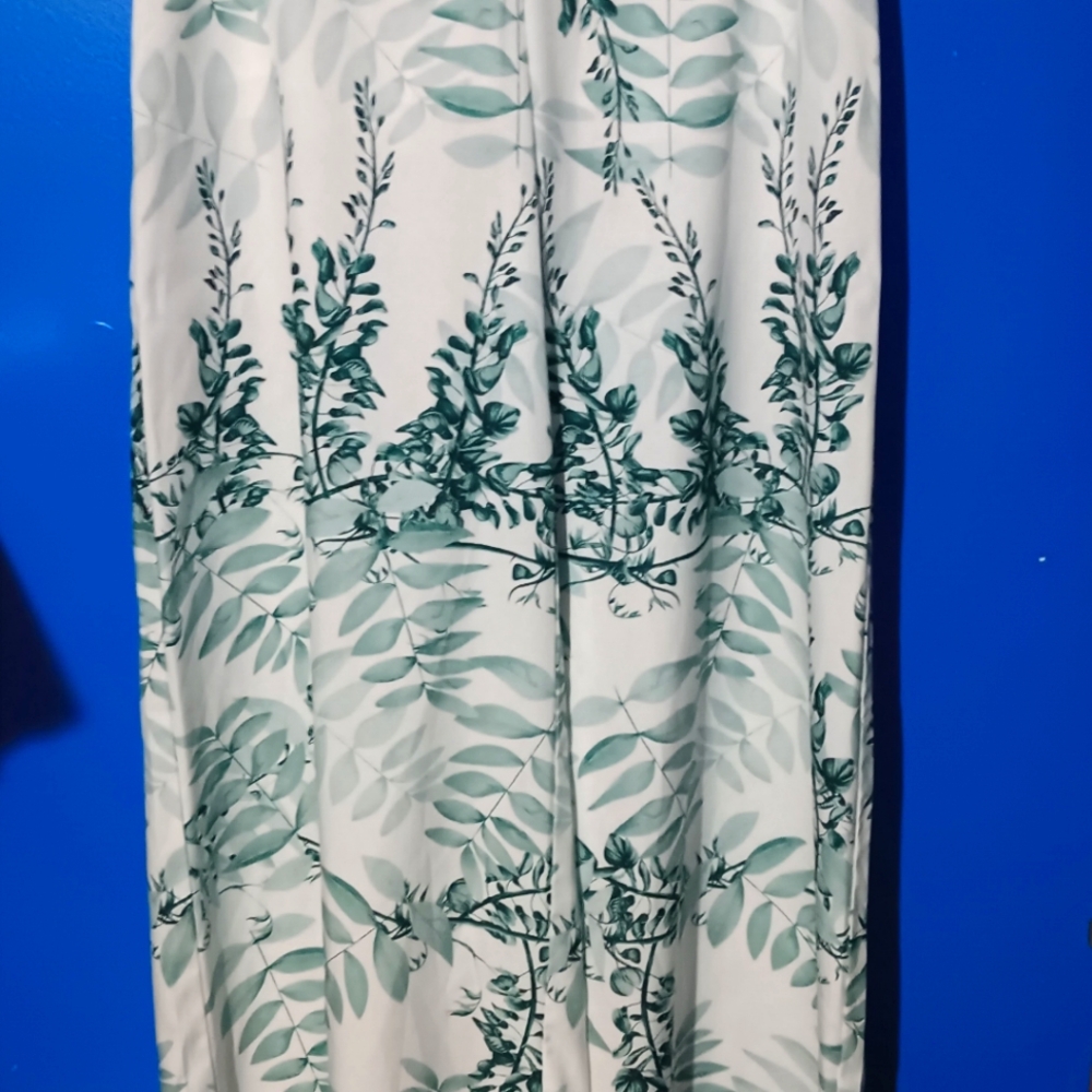 Green Floral Print Joress Palazzo Pants Capris Size M 38 6